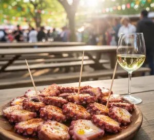 Pulpo a ferira en romeria gallega