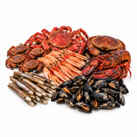 Centolla Buey de mar Nécoras Camarones Zamburiñas Navajas Berberechos marisco 5 y 6 personas Mejillones gallegos