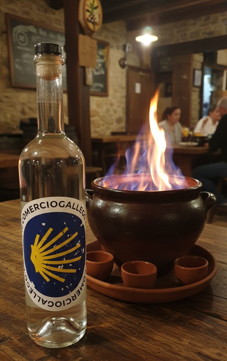 Botella de aguardiente para queimada