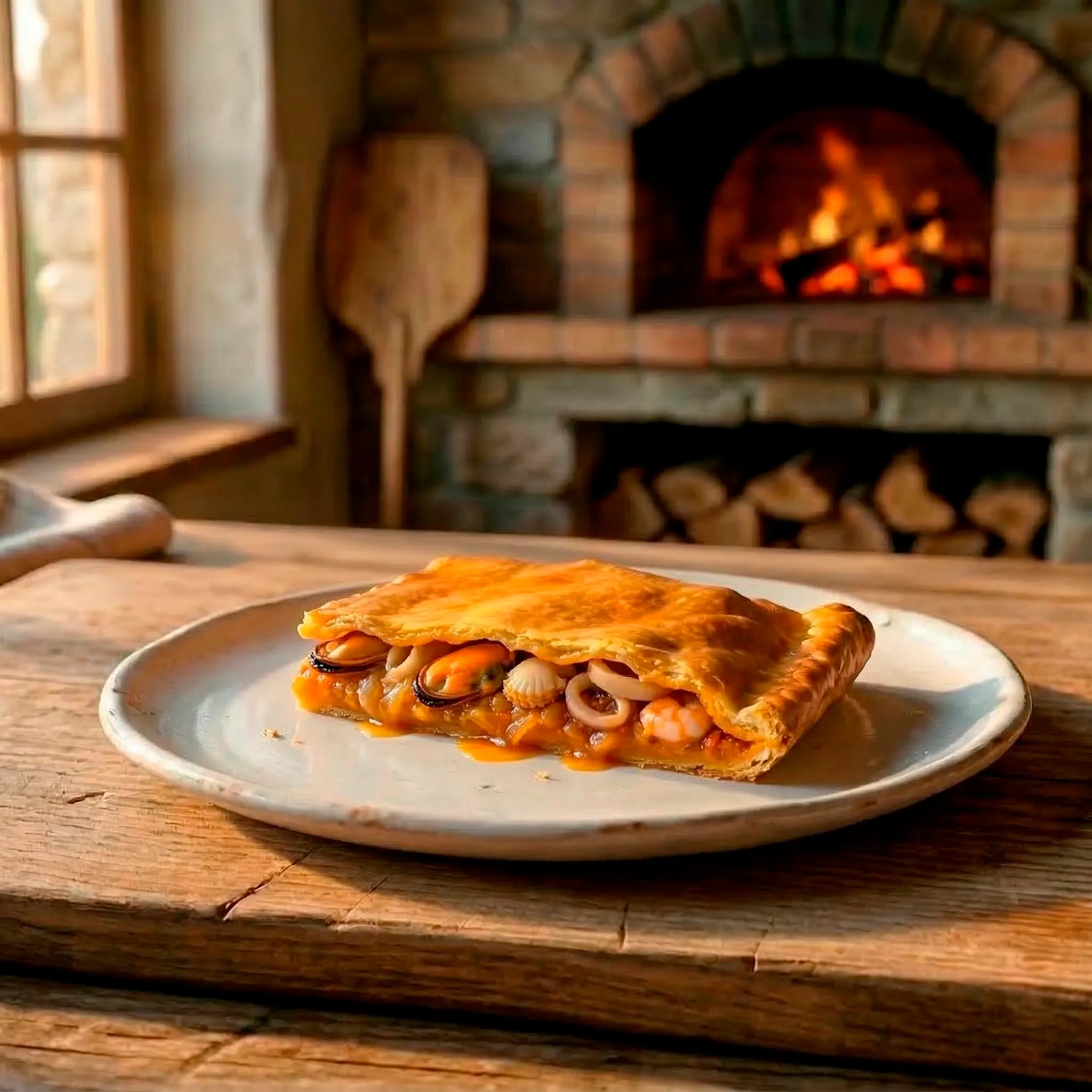 PorciĂłn de empanada gallega marinera